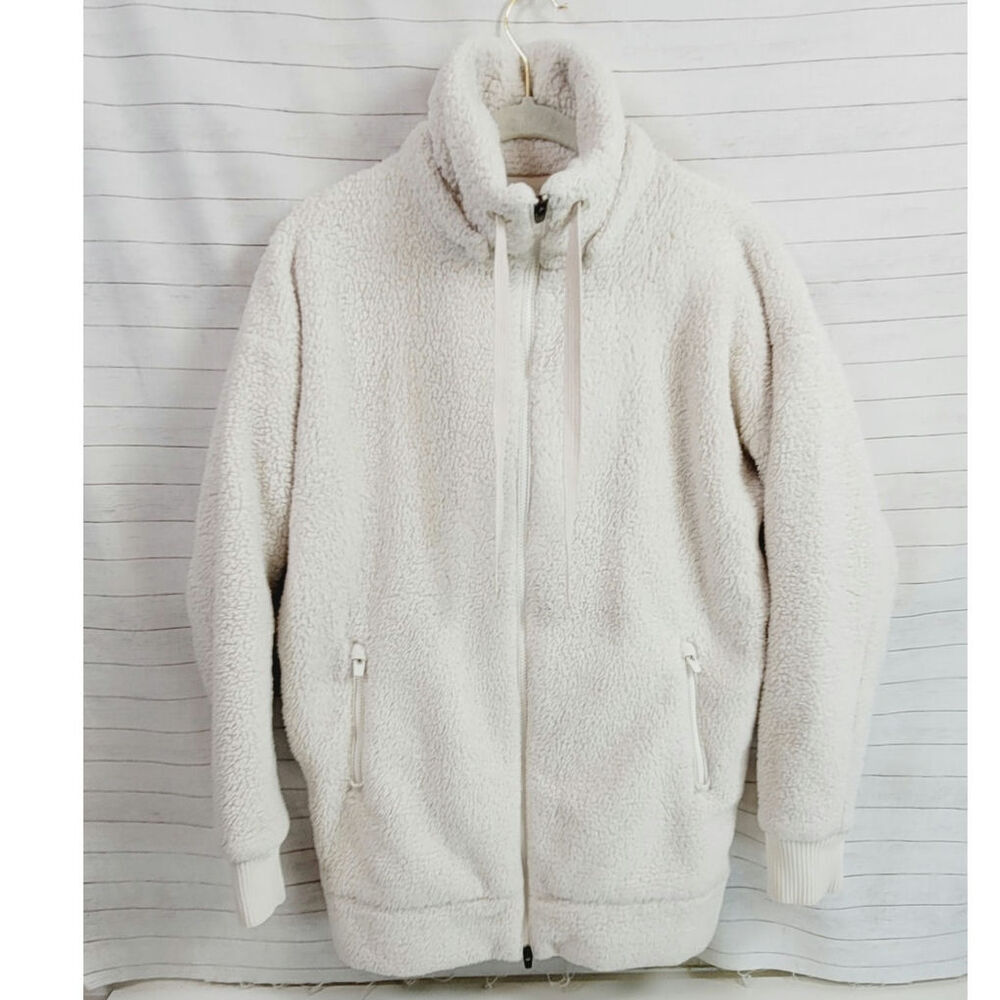 ATHLETA Tugga Long Sherpa Jacket in Natural, sz XS